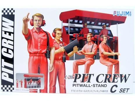 Fujimi - Garage & Tools Series Pit Crew C set: Pitwall Stand w/four figures, 1/20, 11658