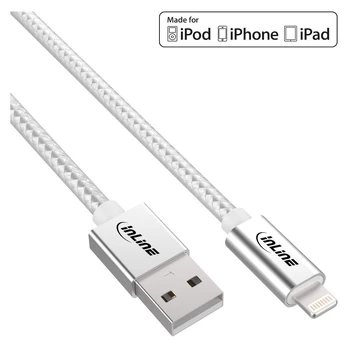 USB kabelis InLine USB-A - Žaibas 1 m Balta (31411A)