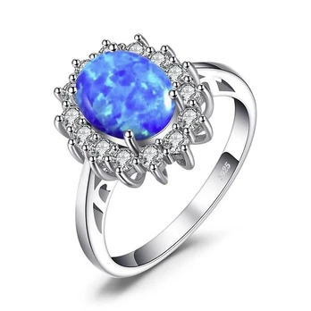 Sidabrinis žiedas Blue Opal