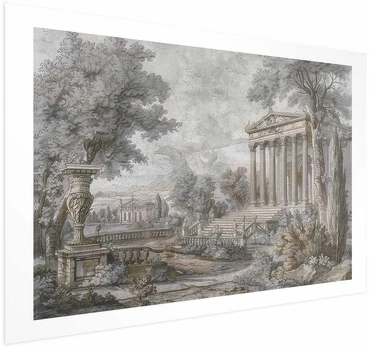 Artgeist Plakatas - Temple on the Hill - Greek Architecture in Muted Tones