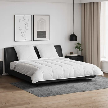 Žiemos antklodės komplektas su pagalve 3 pcs Balta 200 x 220 cm