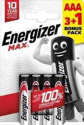 Energizer battery Max Alkaline AAA CHP4 3+1 kaina