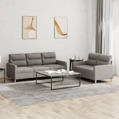 Sofa Sofos komplektas su pagalvėlėmis, 2 dalių, taupe, audinys kaina