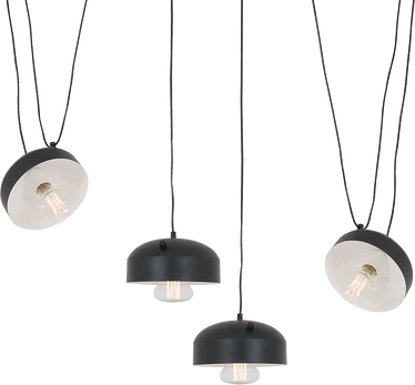 Pakabinamas šviestuvas Customform Lempos, POPO FLAT L 4, Juoda