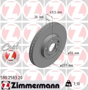 Stabdžių diskas ZIMMERMANN 590.2583.20 kaina