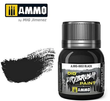 AMMO by MIG Jimenez AMMO MIG - Sendinimo priemonė DRYBRUSH Juodas Brown, 40ml, 0653