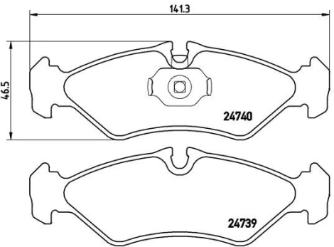 Stabdžių trinkelių rinkinys, diskinis stabdys BREMBO P 50 081