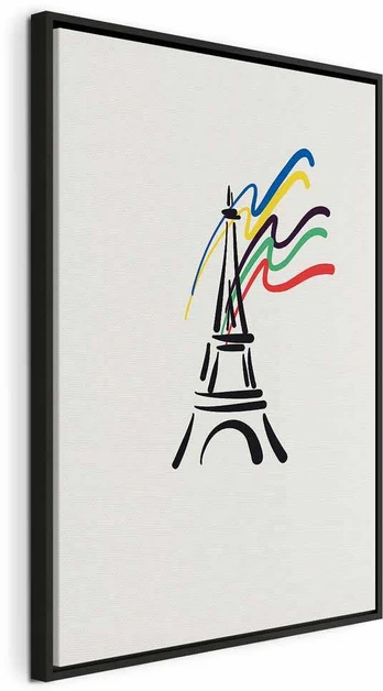 Artgeist Paveikslas - Eiffel Tower and Colorful Ribbons