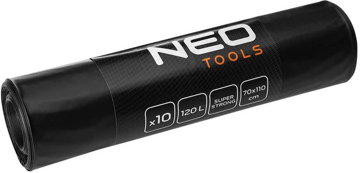 Neo Worki budowlane 120 L, juoda, 10 vnt, 100 mic