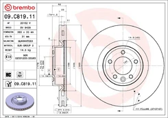 BREMBO 09.C819.11 Brake Disc kaina