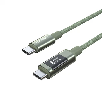 Choetech PD60W USB-C to USB-C Digital Ekranas 1.2m Nylon Cable - žalias