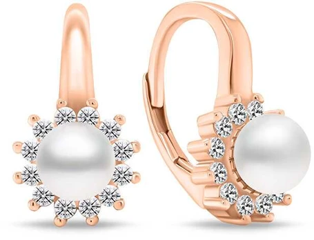 Brilio Silver Brilio Sidabrinis Elegant bronze earrings with zircons EA788R
