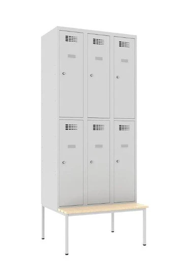 Metalinė spinta Classic 3R su suoliuku, 6 skyriai
