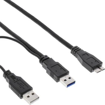 USB kabelis InLine 2x USB- A - 1 m Juoda (35415Y)