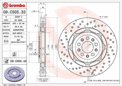 BREMBO 09.C505.33 Brake Disc kaina