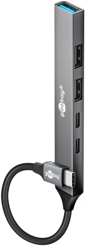 Goobay Slim 5-jungtys USB-hub, USB-C™ til USB-C™/USB-A, USB 3.2