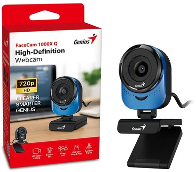 Genius Webcam FaceCam 1000X kamera web, mėlyna HD 720P