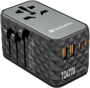 Verbatim - GaN III Universal Travel Adapteris UTA-06 PD100W QC 4+