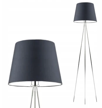 Modernus pilkas stovimas šviestuvas su E27 Led, trikoju ir gaubtu