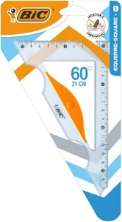 Bic Stačiakampis liniuotė 60° 21 cm, permatomas plastikas