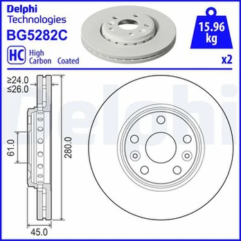 Stabdžių diskas DELPHI BG5282C