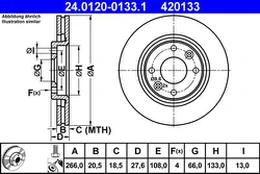 ATE 24.0120-0133.1 Brake Disc kaina