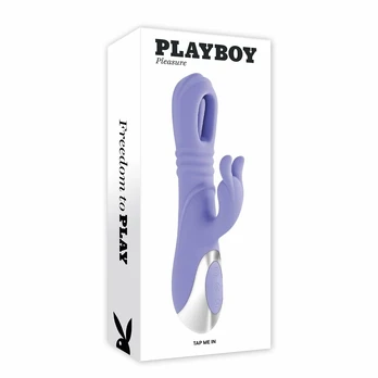 PLAYBOY TAP ME IN Dual Vibrator with Thrusting & Flapper System, Pink