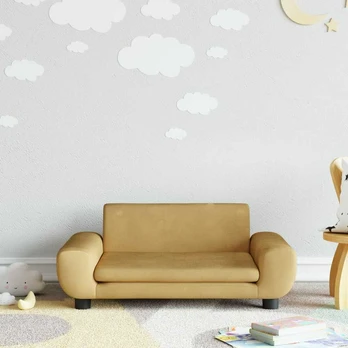 Vaikiška sofa, rudos spalvos, 70x45x33cm, aksomas