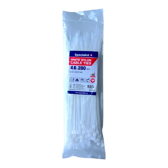 Dirželis nailon. baltas 4,6x280mm,100vnt