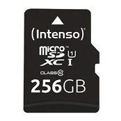 MEMORY MICRO SDXC 256GB UHS-I/W/ADAPTER 3423492 INTENSO kaina