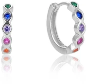 Beneto Round sidabrinis earrings with colored zircons AGUC2696 kaina