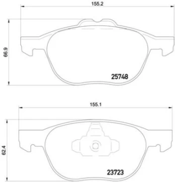 Stabdžių trinkelių rinkinys, diskinis stabdys BREMBO P 24 158