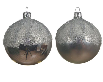 Kalėdinis eglės žaisliukas DECO, sidabro sp., 8 cm