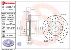 Stabdžių diskas BREMBO 09.B463.1X kaina