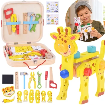 Jokomisiada Wooden DIY Toolbox - Build the Animals! ZA6275