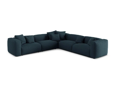 Modular Symmetrical Corner Sofa, "Martina", 5 Seats, 312x312x75, Blue Jeans