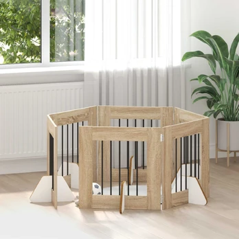 Šunų vartai su stovais 6 pcs Sonoma ąžuolas 60 x 60 cm
