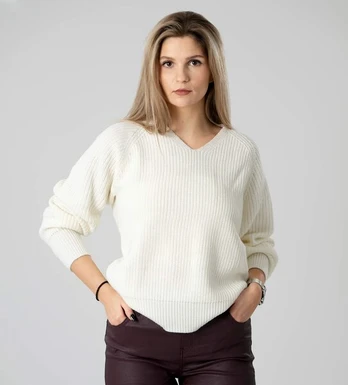 Megztinis moterims Pantoneclo PAN2022110C, baltas
