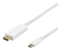 Kabelis DELTACO USB-C - HDMI , 2m, baltas kaina