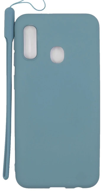 Nugarėlės dėklai Evelatus Samsung A20e Soft Touch Silicone Case with Strap Blue