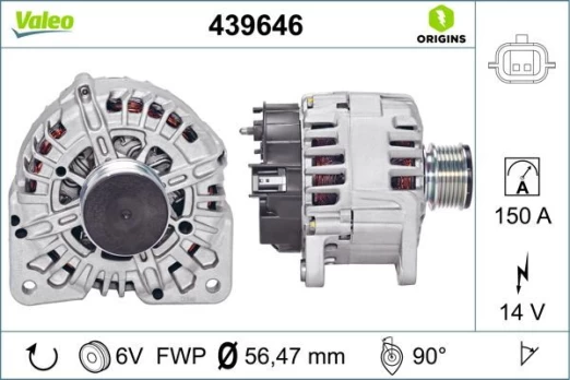 Kintamosios srovės generatorius VALEO 439646