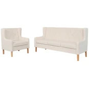 Sofa Sofos komplektas, 2vnt., audinys, kreminė balta kaina