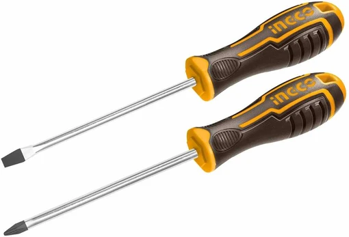 Ingco HKSD0248 Screwdriver flat + Phillips set 2pcs CrV