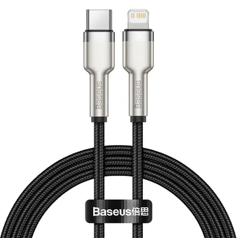 USB-C laidas "Lightning Baseus Cafule", PD, 20 W, 1 m (juodas)