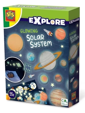 Lipdukai SES Creative Glowing Solar System 25123, įvairių spalvų
