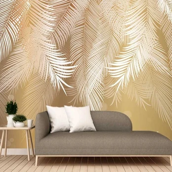 Fototapetai - Auksinės ramybės palmės lapai
