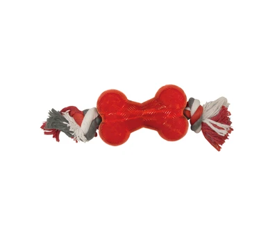 Žaislas Play Strong kaulas guminis su virve 9cm