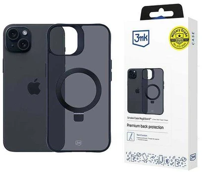 Dėklas 3MK Smoke Apple iPhone 15 Magsafe ir stovas