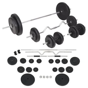 Štangos ir hantelių rinkinys, 90 kg