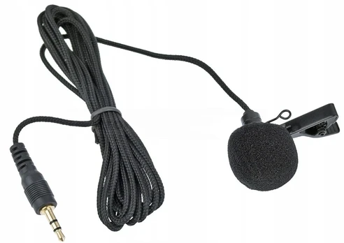 Miniatiūrinis "lavalier" mikrofonas su klipsu, 2,4m